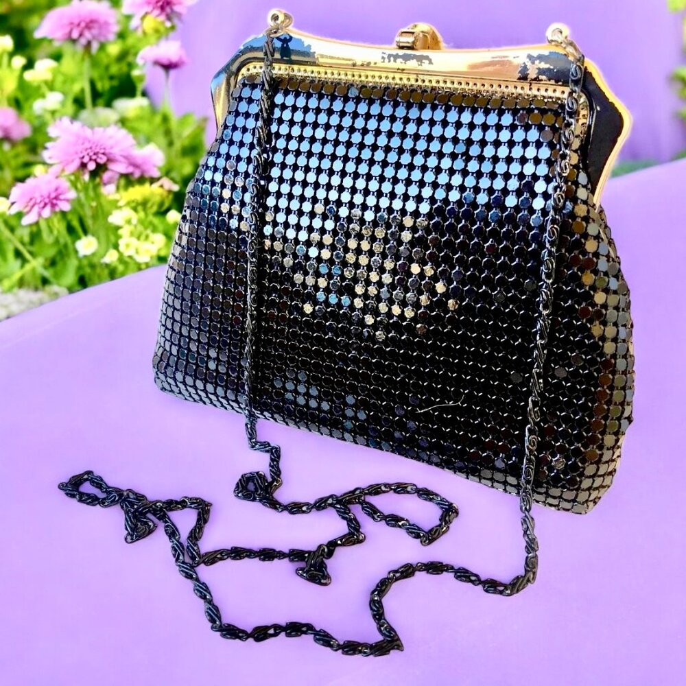 Andrew Geller Boutique Vintage 60's Black Shoulder Evening Handbag FLAW
